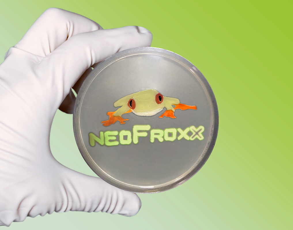 Lebendiges neoFroxx-Logo: Unser Agar Art Motiv